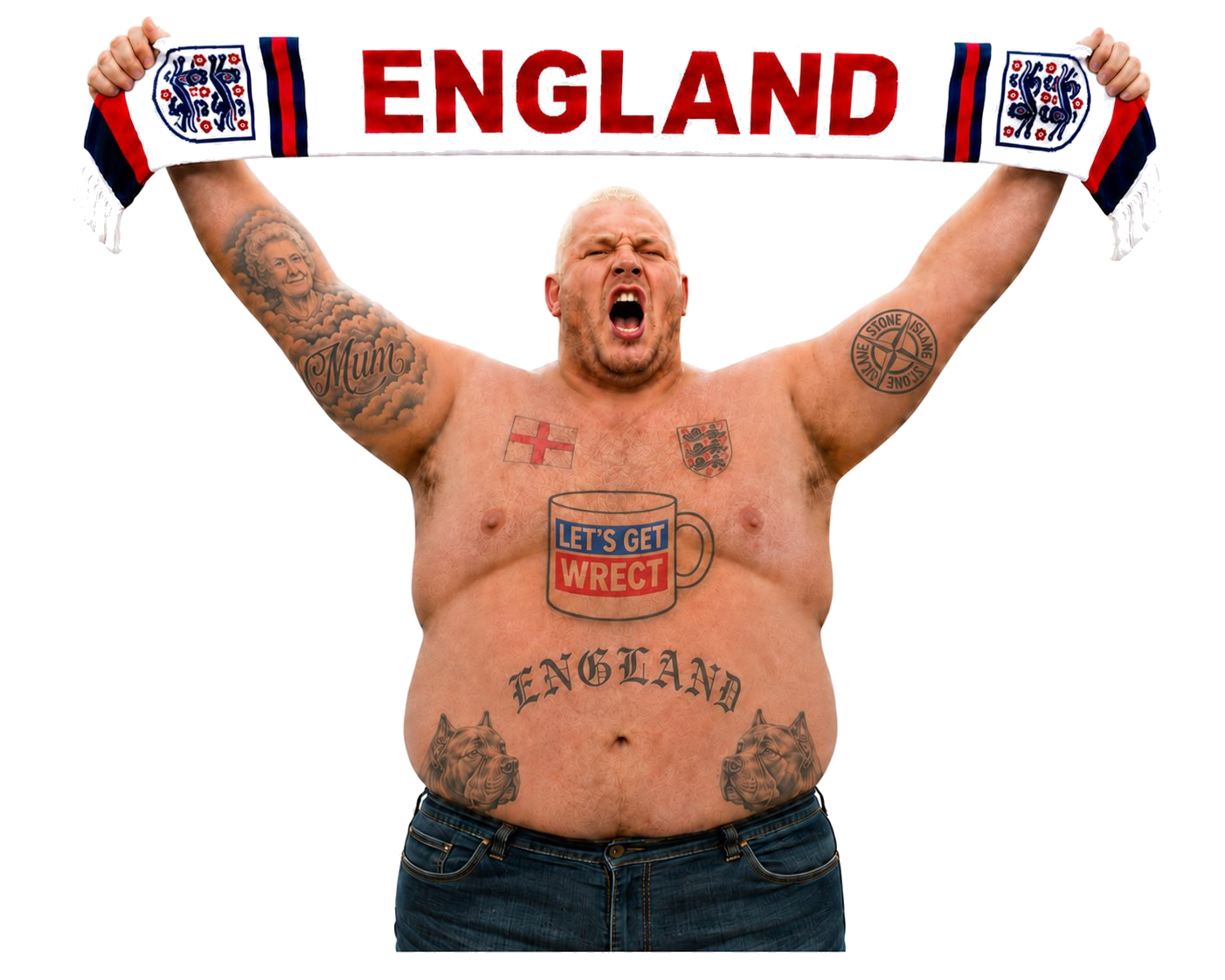 England fan holding scarf